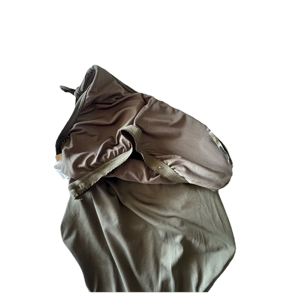 Michael By Michael‎ Kors Size Olive Green One Peice Swimsuit One Tied Shoulder